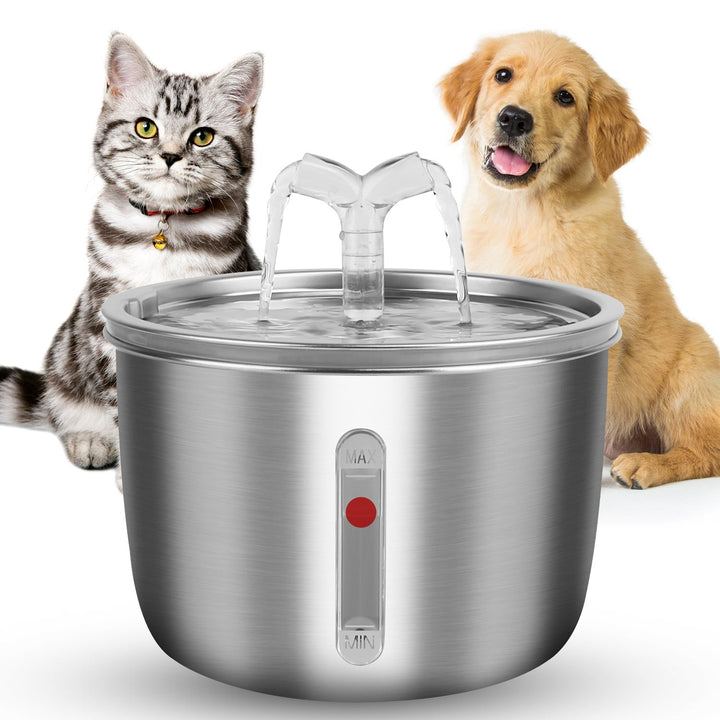 2L/67.6Oz Automatic Electric Pet Water Fountain Stainless Steel Pet Drinking Fountain Cat Dog Water Dispenser Image 9