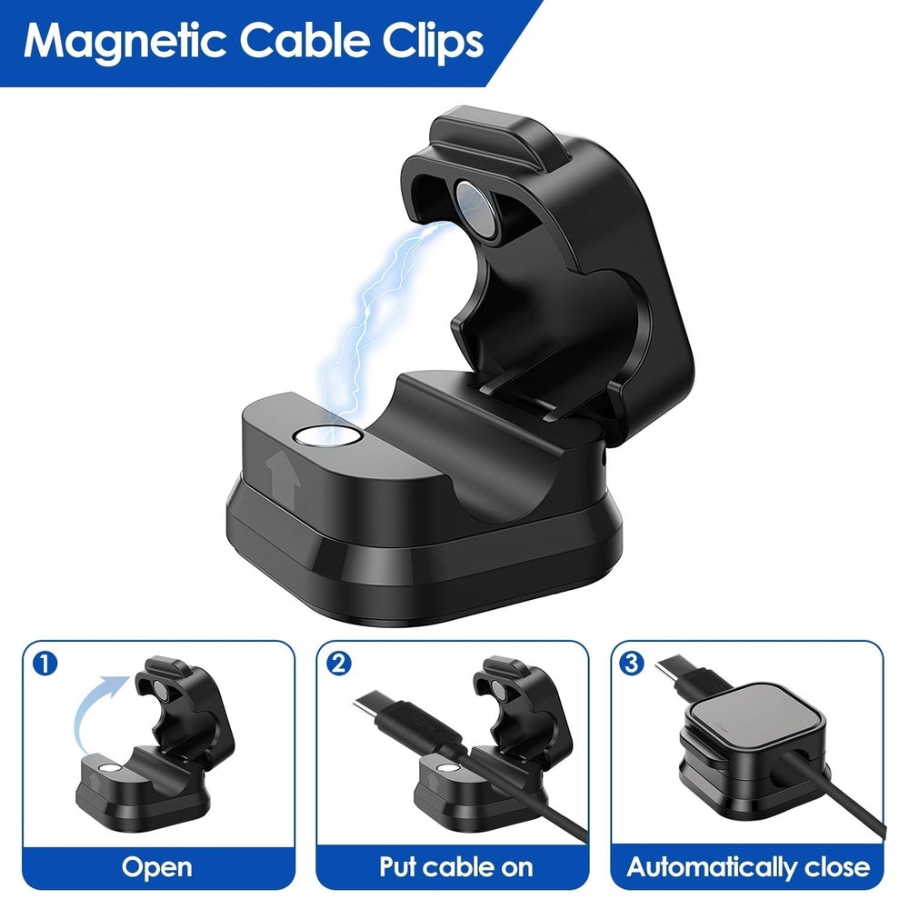 6 Pack Magnetic Cable Clips Magnetic Cord Organizer Adhesive Wire Holder For Home Office Car Desk Nightstand Wall Image 2