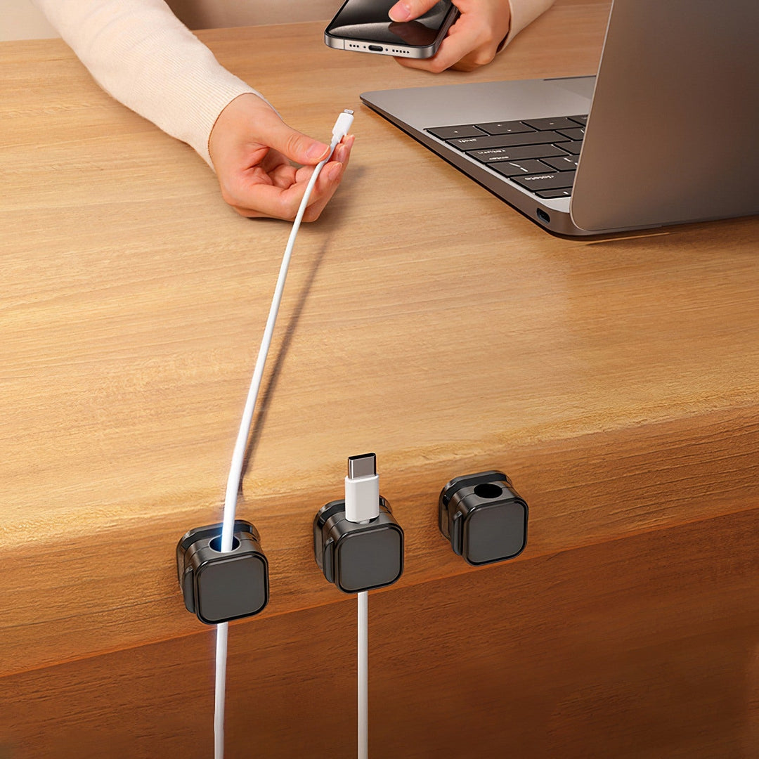 6 Pack Magnetic Cable Clips Magnetic Cord Organizer Adhesive Wire Holder For Home Office Car Desk Nightstand Wall Image 7