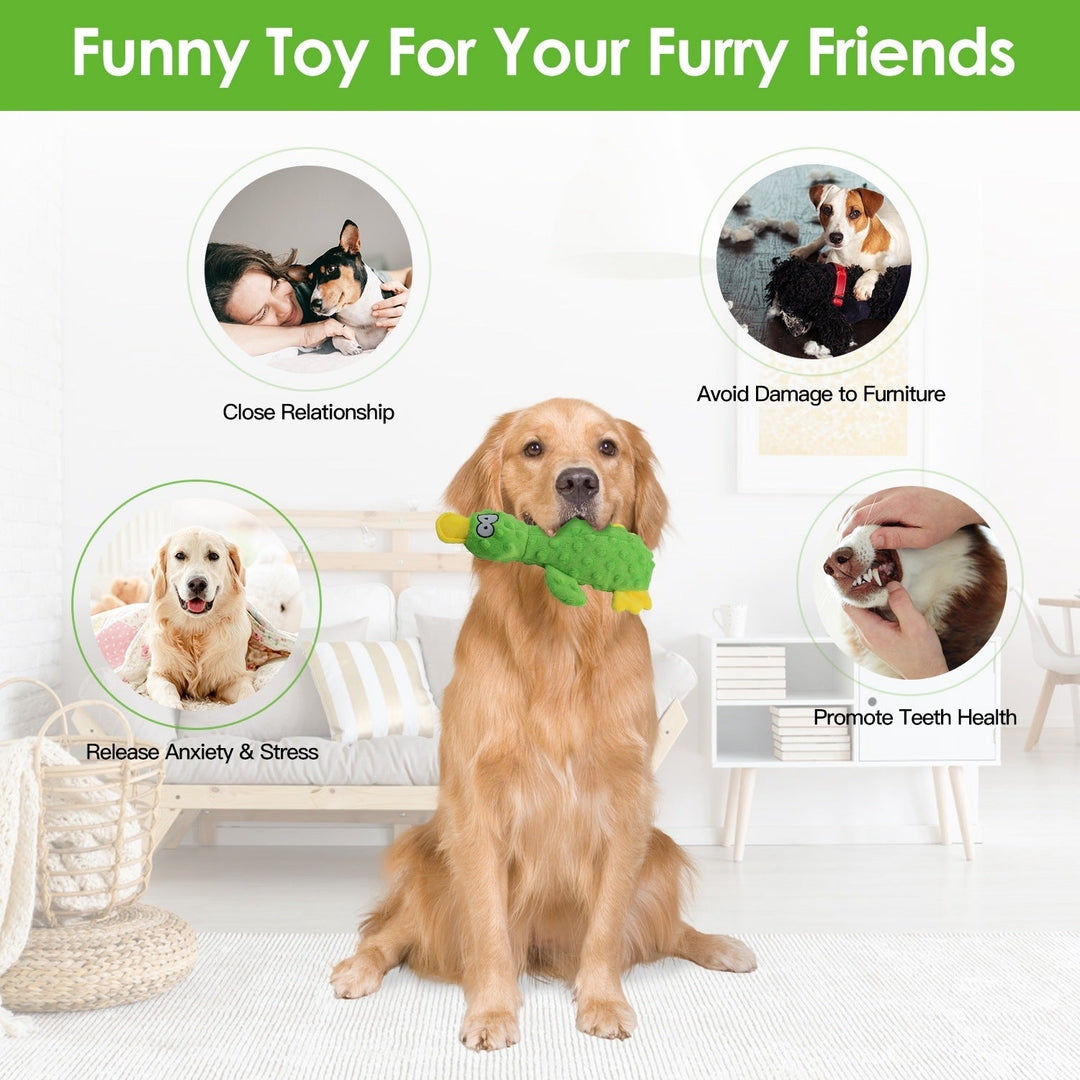 3Pcs Duck-Shaped Dog Plush Toy With Squeaky Ball Crinkle Paper Cute Interactive Puppy Toy or Aggressive Chewer For Small Image 4