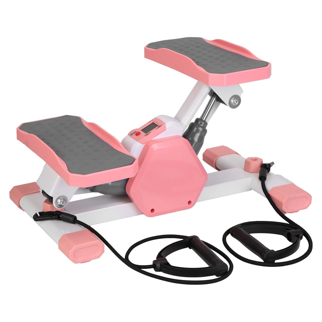 Mini Stepper Stair Stepper With Resistance Bands Quiet Workout Stepper with Digital Timer Max 330.7LBS Load for Home Image 4