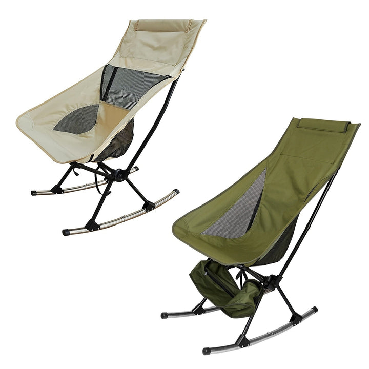 Portable Camping Rocking Chair 198LBS Weight Capacity Included Carry Bag High Back Rocker Chair For Patio Fishing Beach Image 9