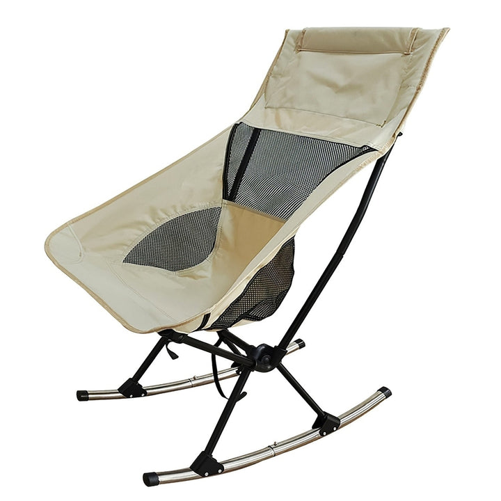 Portable Camping Rocking Chair 198LBS Weight Capacity Included Carry Bag High Back Rocker Chair For Patio Fishing Beach Image 12