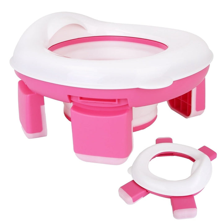 Portable Toddler Potty Toilet Foldable Potty Training Seat Cover with Splash Guard Image 1