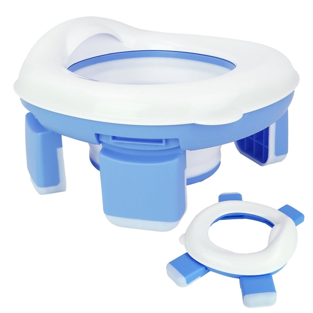 Portable Toddler Potty Toilet Foldable Potty Training Seat Cover with Splash Guard Image 2