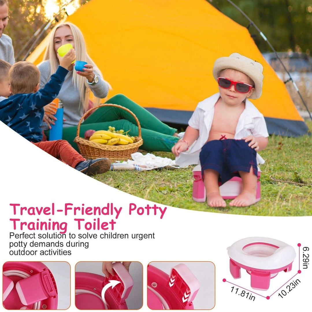 Portable Toddler Potty Toilet Foldable Potty Training Seat Cover with Splash Guard Image 4