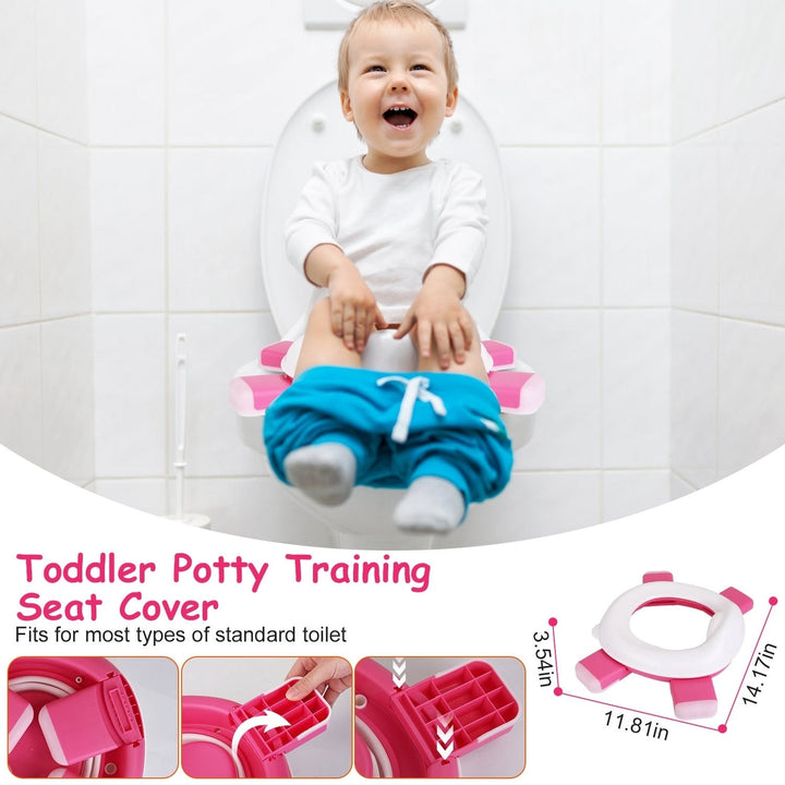 Portable Toddler Potty Toilet Foldable Potty Training Seat Cover with Splash Guard Image 4