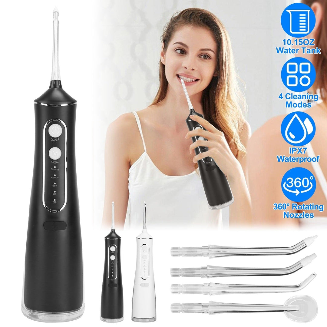 Portable Water Dental Flosser Cordless Rechargeable Dental Oral Irrigator IPX7 Waterproof Teeth Cleaner Image 6