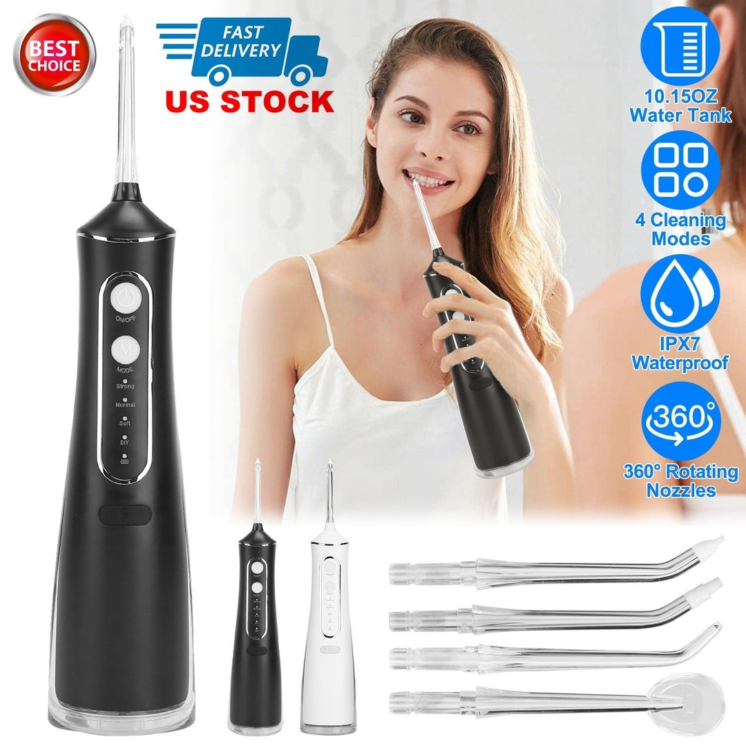 Portable Water Dental Flosser Cordless Rechargeable Dental Oral Irrigator IPX7 Waterproof Teeth Cleaner Image 7