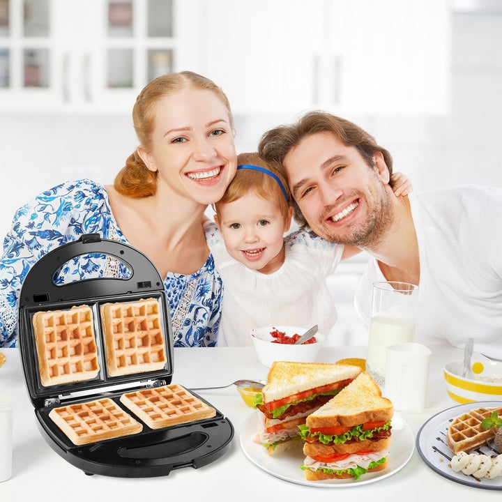 Electric Sandwich Maker Waffle Panini Press Grill with Removable Non-Stick Plates Double-Sided Heating Cool Touch Handle Image 11