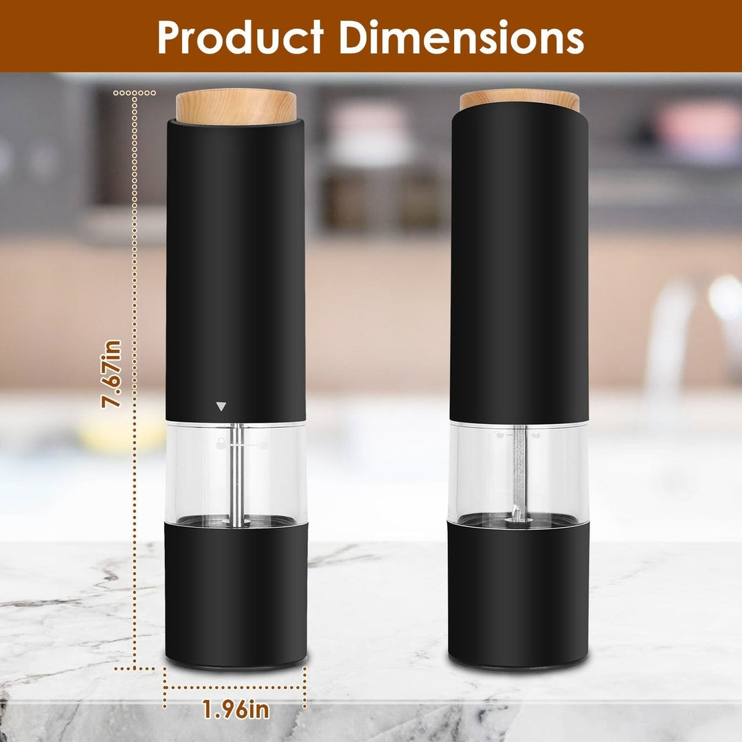 2Pcs Electric Salt and Pepper Grinder Battery Powered Salt Mill Sets With Adjustable Coarseness 1 Hand Easy Operation Image 8