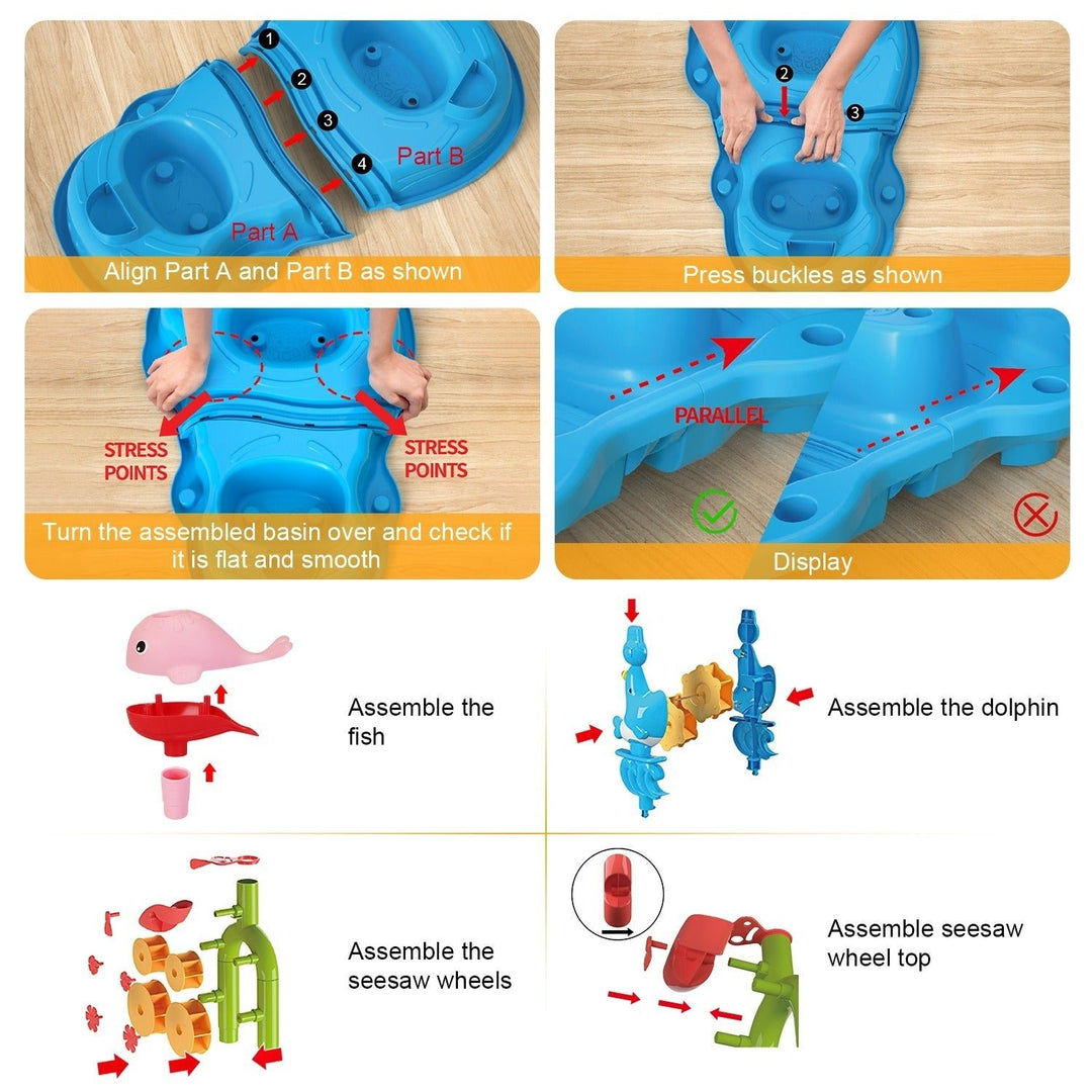 Kid Sand Water Table Toddler Water Activity Table Rain Showers Play Table Toy for 3-6 Years Old Sensory Exercise Image 7