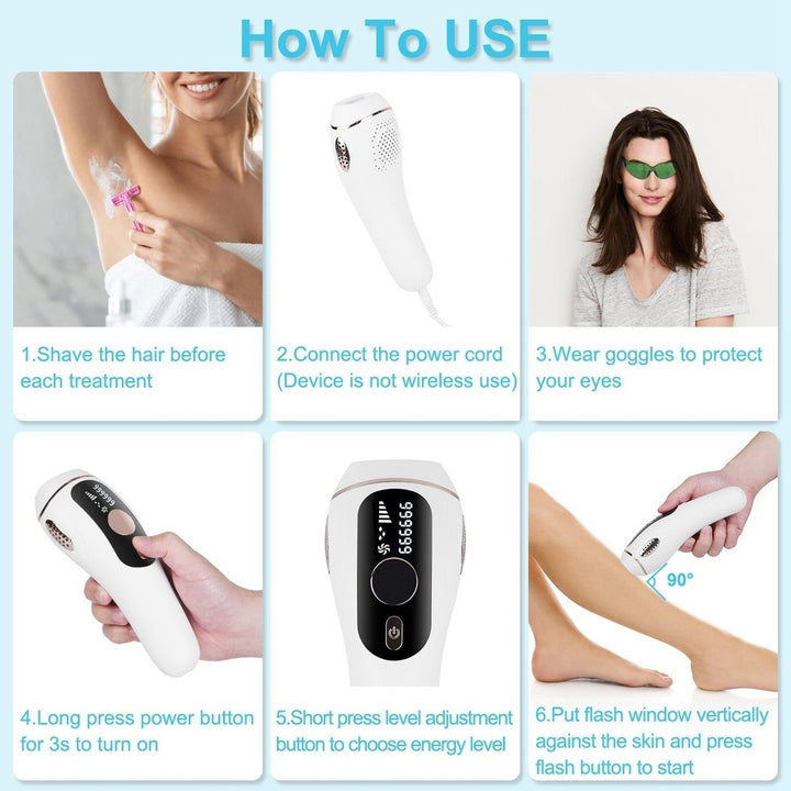 Laser Hair Removal for Woman Man Ice Cooling Permanent IPL Hair Remover with Painless 999999 Flashes Home Use Lasting Image 8