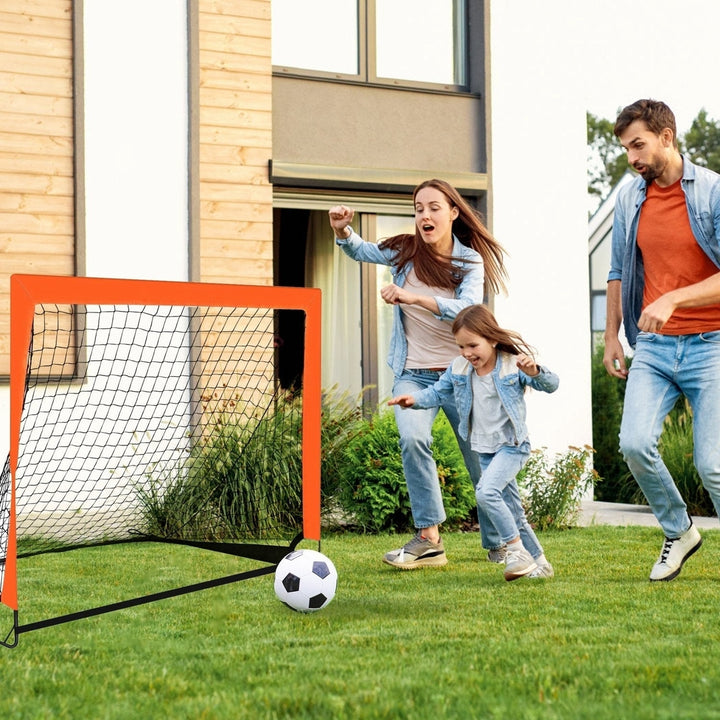 Kids Soccer Goal Training Equipment Set for Backyard Foldable 4x3FT Soccer Net Agility Ladder Image 10