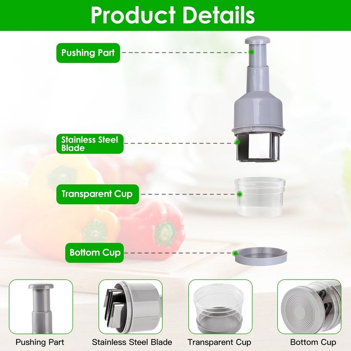 Manual Food Chopper Vegetable Chopper Dicer Garlic Mincer Onion Cutter Salad Press Chopper Hand Nut Chopper Image 2