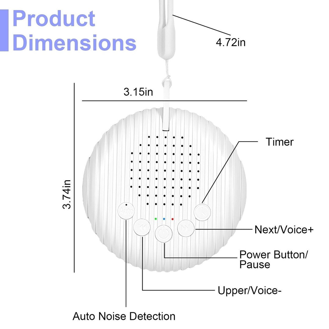 Portable White Noise Sound Machine For Baby Adult With 10 Soothing Sounds Volume Control Timer Settings Noise Detection Image 7