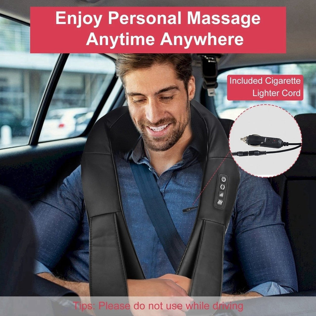 Electric Neck And Back Massager with Infrared Light Heating 3 Intensity Levels Deep Kneading 3D Shiatsu Massage Pillow Image 4