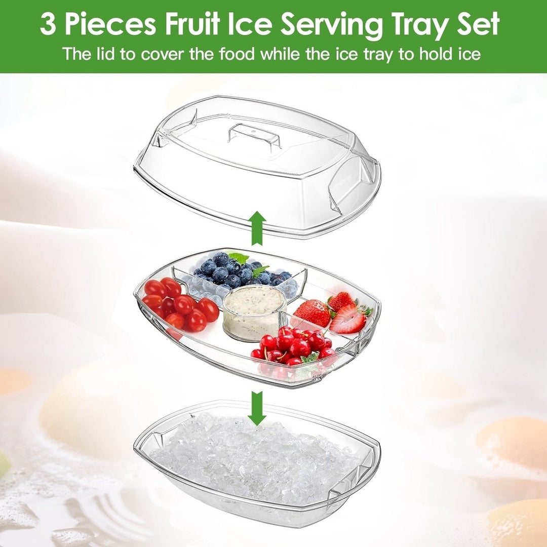 Fruit Ice Serving Tray Chilled Veggie Tray Shrimp Cocktail Serving Dish Appetizer Party Serving Platter Cold Food Buffet Image 3