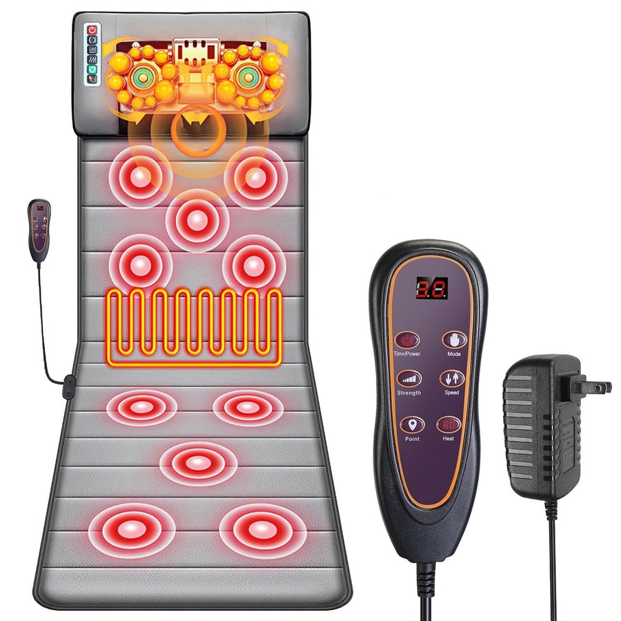 Full Body Electric Massage Mat with Heat Vibration Massage Pad Cushion Image 1