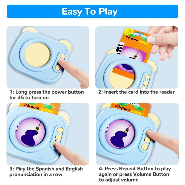 Spanish and English Talking Flash Cards 224 Sight Words Bilingual Flash Cards Rechargeable Card Early Education Device Image 9