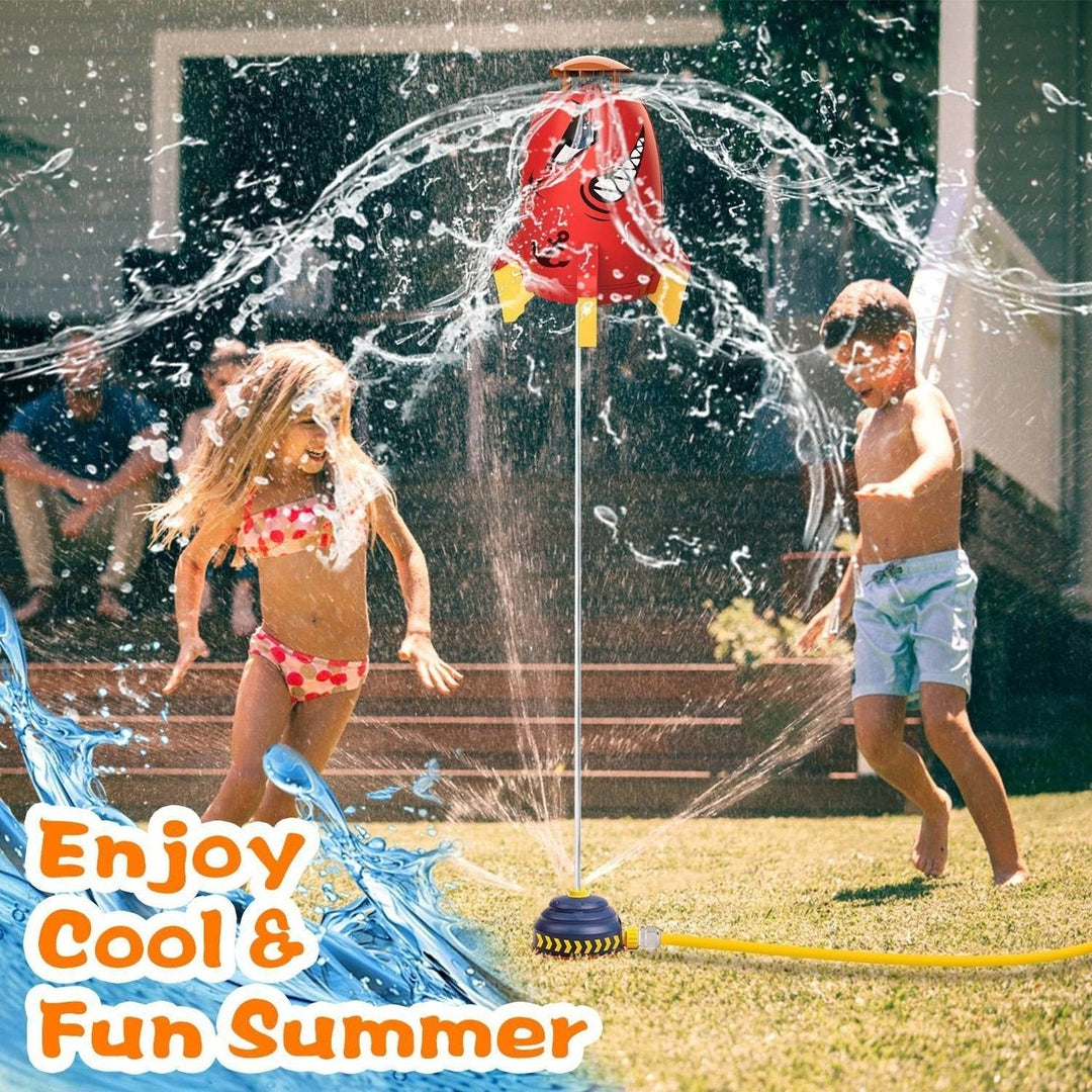 Rocket Sprinkler Launcher Outdoor Water Sprinkler Flying Splashing Fun Toys Summer Water Toy 360 Rotation for 3+ Years Image 6