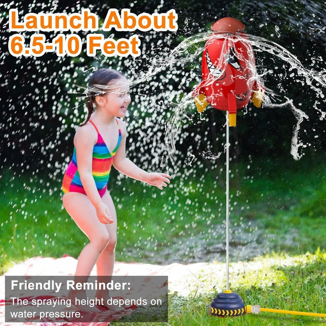 Rocket Sprinkler Launcher Outdoor Water Sprinkler Flying Splashing Fun Toys Summer Water Toy 360 Rotation for 3+ Years Image 7