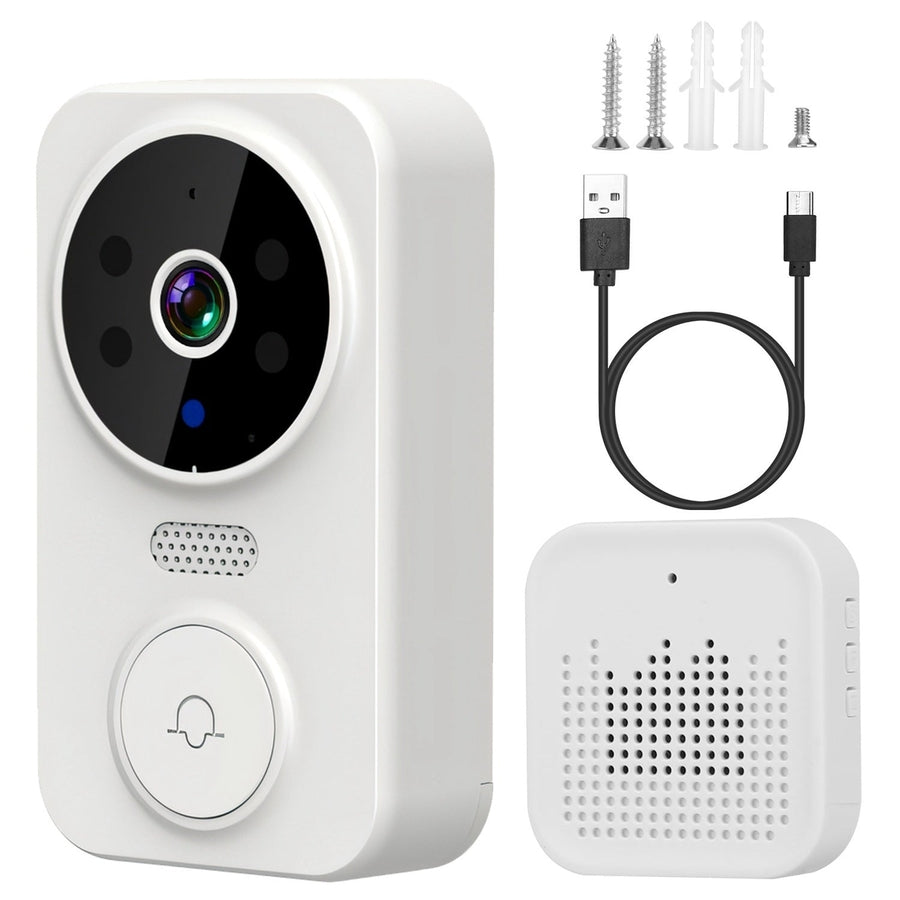 WiFi Security Doorbell Camera with Volume Adjustable Wireless Chime 1080P Camera Night Vision 2-Way Audio Free Cloud Image 1