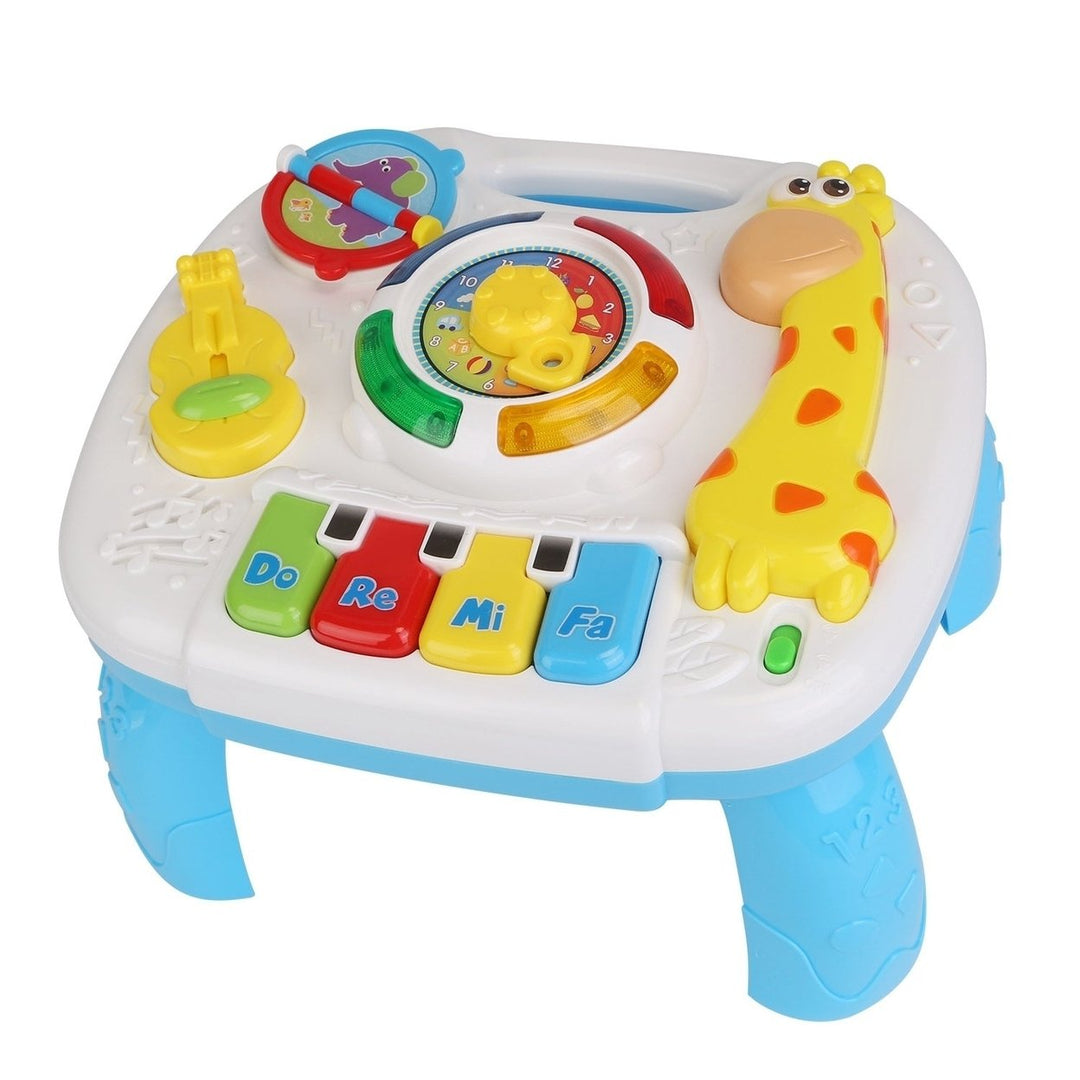 Toddler Musical Learning Table Educational Baby Toys Musical Activity Table Learning Center for 6+ Months Boys Girls Image 1