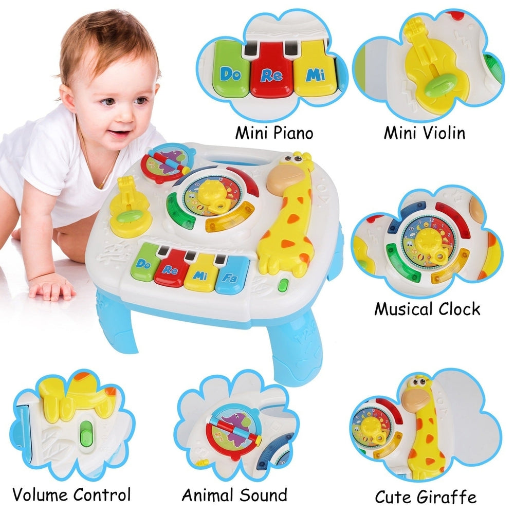 Toddler Musical Learning Table Educational Baby Toys Musical Activity Table Learning Center for 6+ Months Boys Girls Image 2