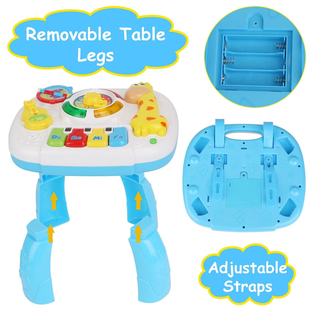 Toddler Musical Learning Table Educational Baby Toys Musical Activity Table Learning Center for 6+ Months Boys Girls Image 3