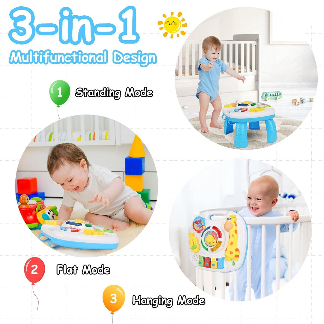 Toddler Musical Learning Table Educational Baby Toys Musical Activity Table Learning Center for 6+ Months Boys Girls Image 4