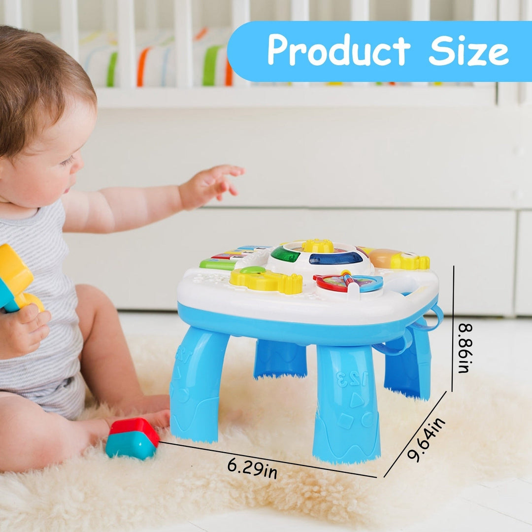 Toddler Musical Learning Table Educational Baby Toys Musical Activity Table Learning Center for 6+ Months Boys Girls Image 4