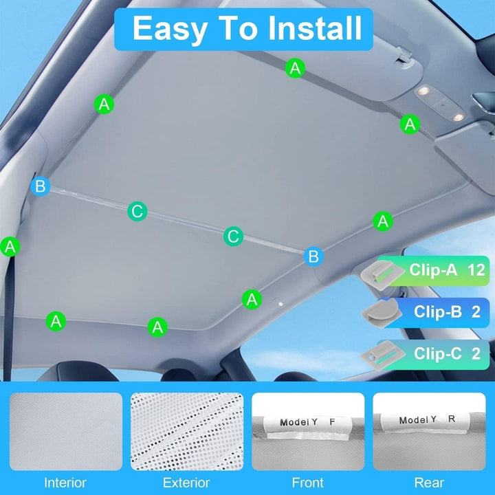 UV Protection Sunshade Roof Fit For Tesla Model Y Sunroof Window Installation Heat Blocking Anti-Sag Sunroof Shade Image 7