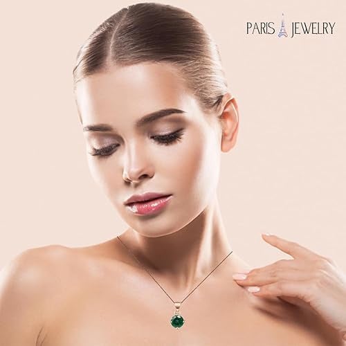 10k Rose Gold Jewelry Set Necklace Earrings Bracelet Created Emerald 6 Ct Image 4