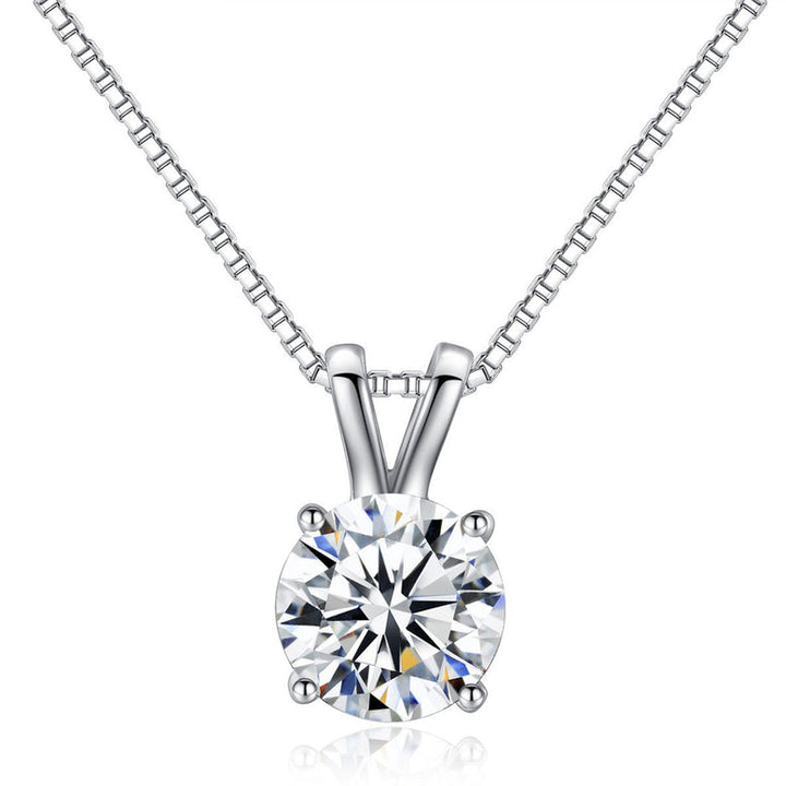 Paris Jewelry 18k White Gold Moissanite 4 Cttw 18 Inch Round Necklace Image 1