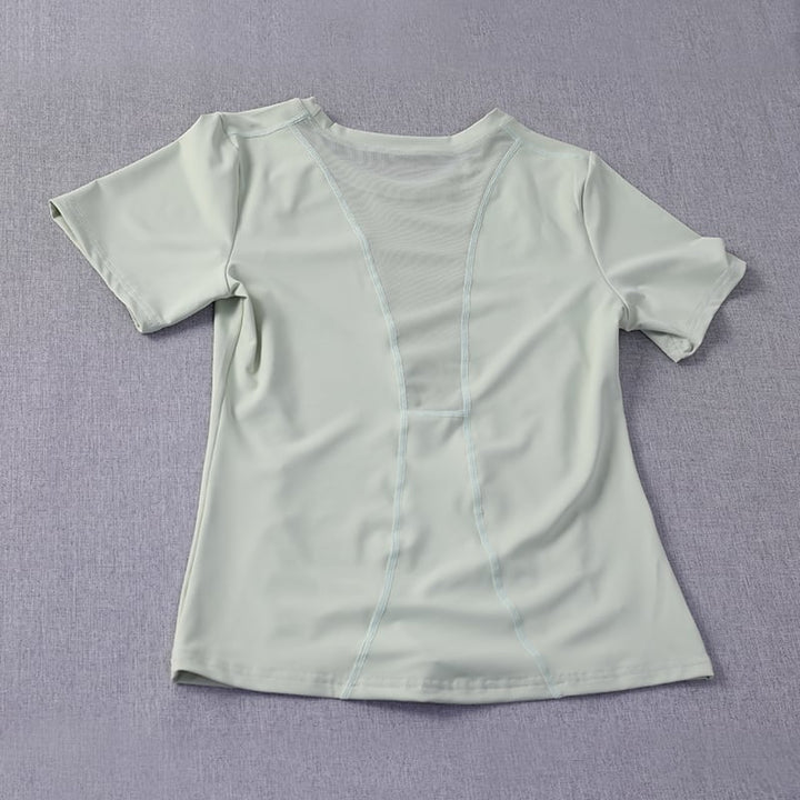 Womens Casual Running T-Shirt Quick Dry Polyester Equestrian Sports Top Summer Image 1