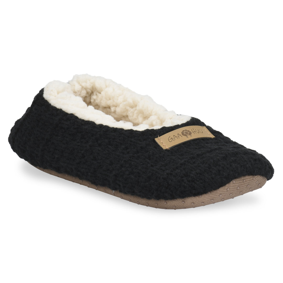 Gaahuu Womens Textured Knit Ballerina Slippers Faux Shearling Size 6-9.5 Image 1