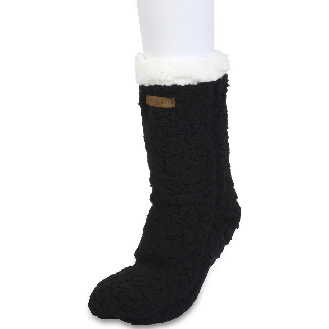 gaahuu womens double layer faux shearling slipper sock with non slip bottom Image 1