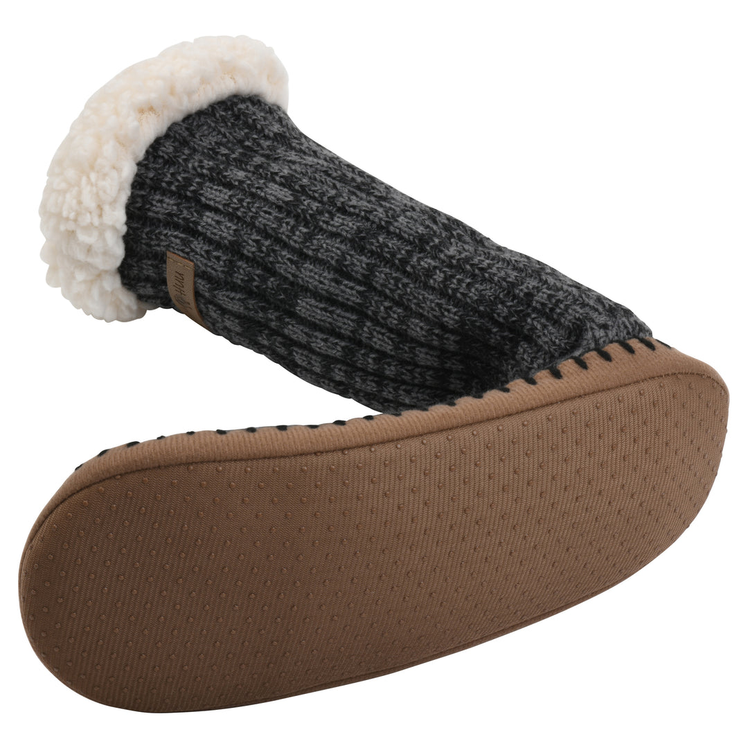 GaaHuu Mens Slipper Socks Ribbed Knit Faux Shearling Lined Size 8-13 Non-Slip Image 2