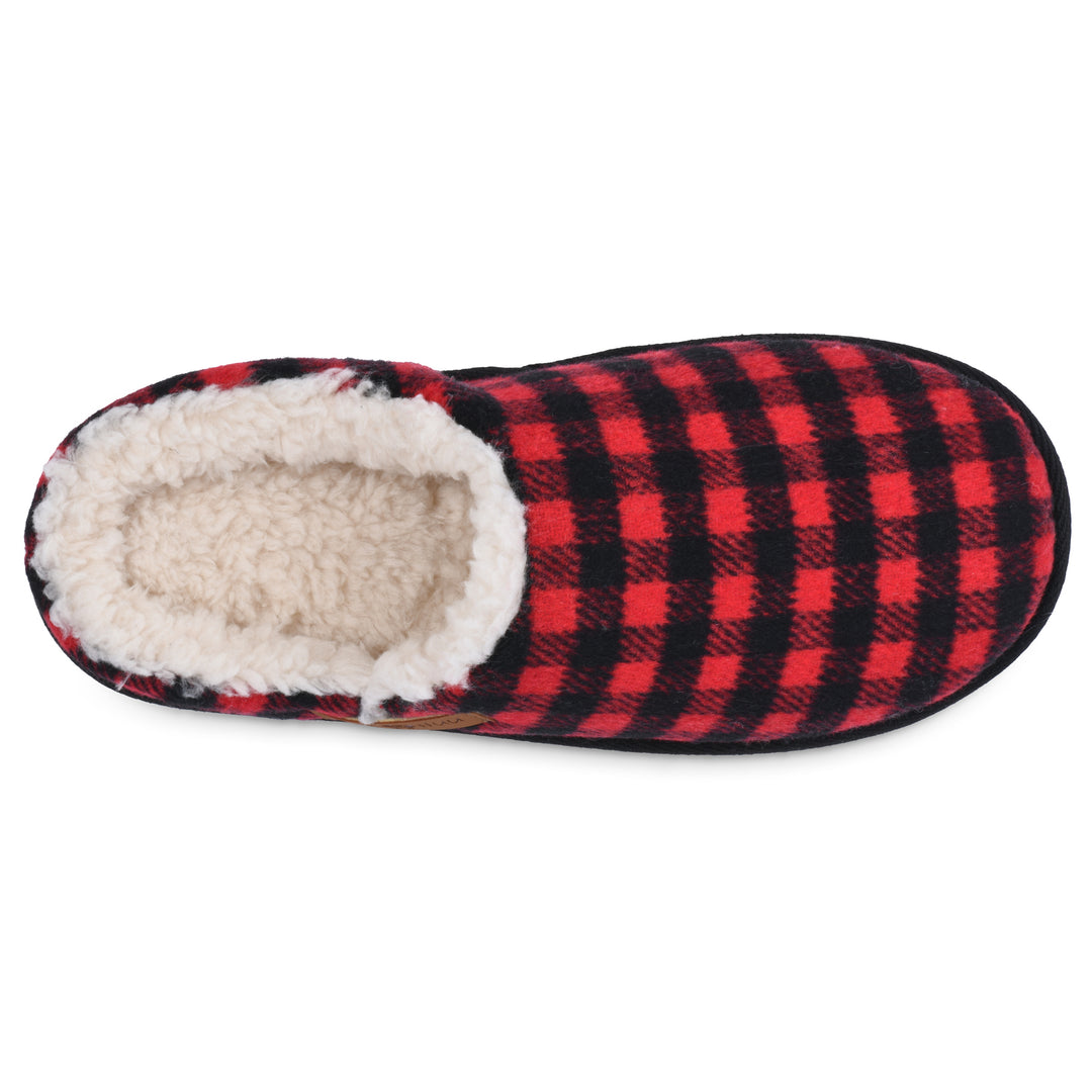 Gaahuu Womens Faux Shearling Lined Memory Foam Clog Slippers Buffalo Check Size 5-10 Image 3