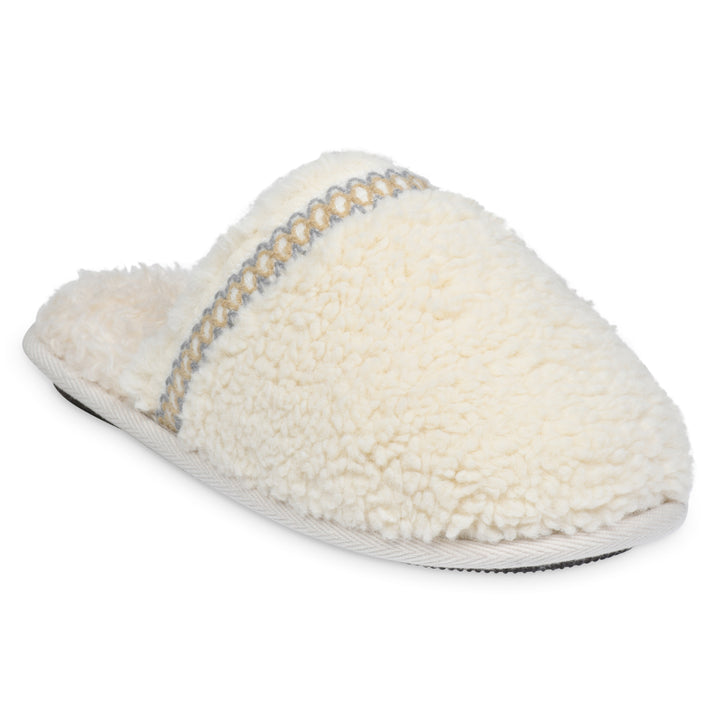 Gaahuu Womens Faux Shearling Lined Memory Foam Scuff Slippers Berber Trim Image 1