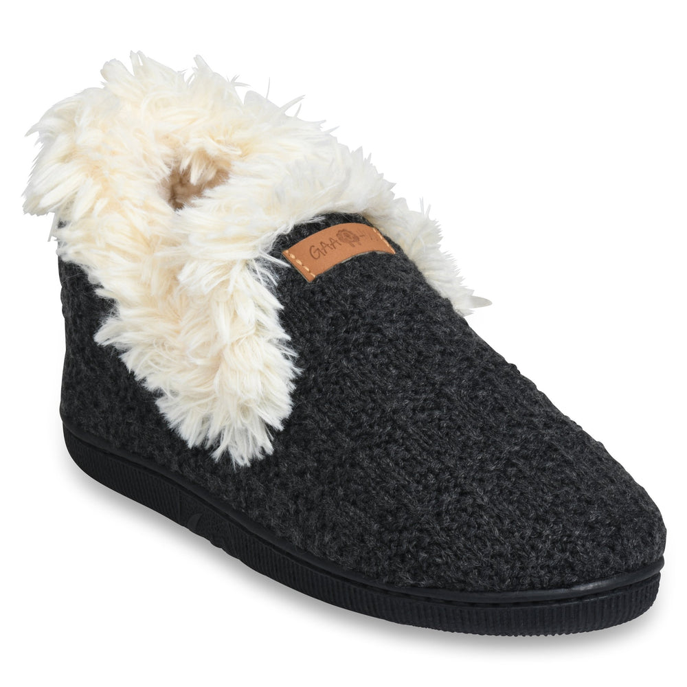 Gaahuu Womens Faux Shearling Lined Slipper Boot Textured Knit Memory Foam 5-10 Image 2