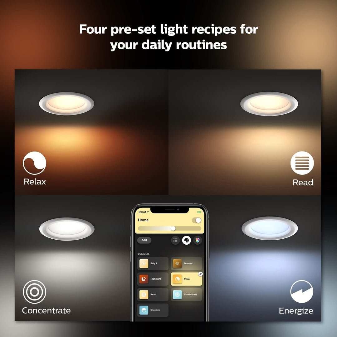 Philips Hue Downlight 4 Pack: Smart Lighting for Ambient Home Atmosphere Control and Efficiency- Image 7