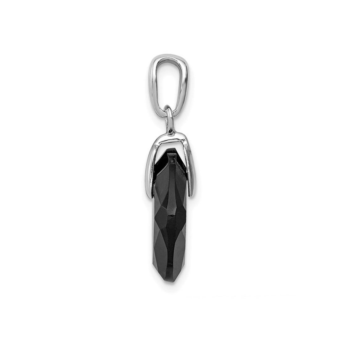 Sterling Silver Black Agate Pendant Necklace with Chain Image 3