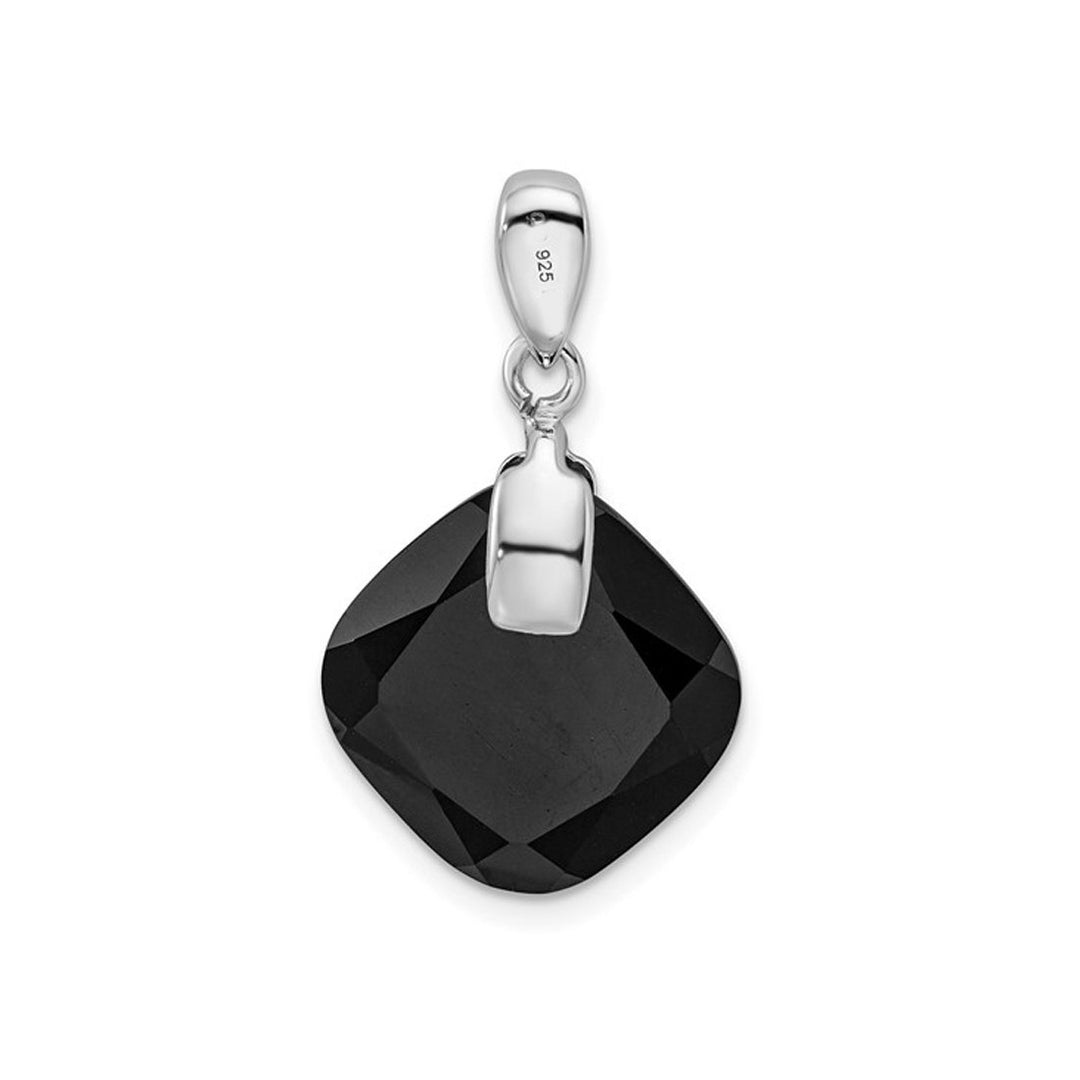 Sterling Silver Black Agate Pendant Necklace with Chain Image 4