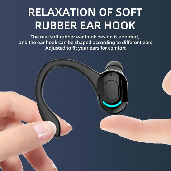 Bluetooth Earpiece HiFi Stereo Sound Wireless Handsfree Headset with Charging Cable Noise Reduction IPX4 Waterproof Image 2