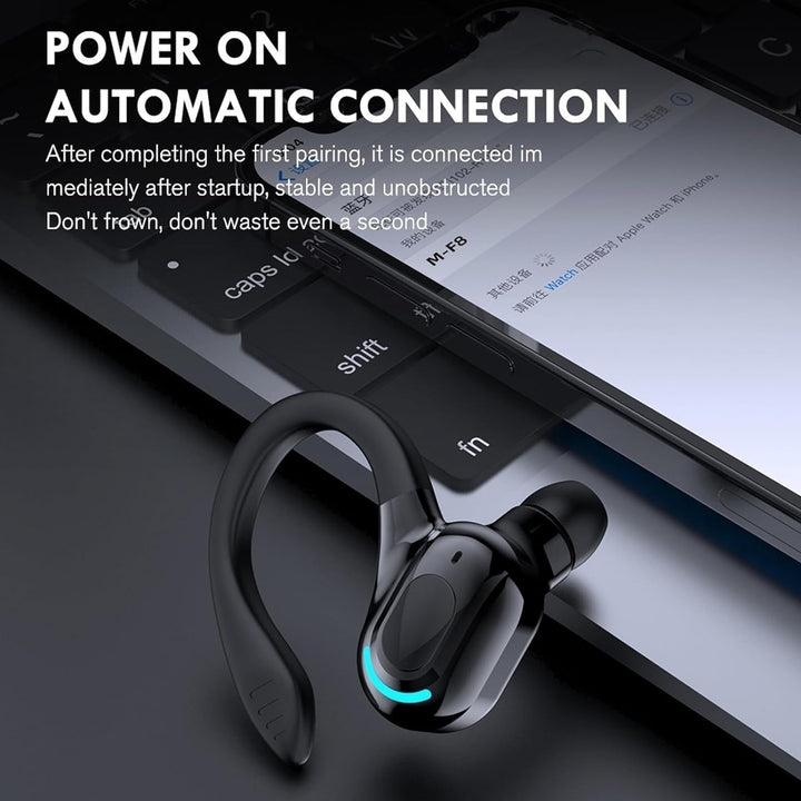 Bluetooth Earpiece HiFi Stereo Sound Wireless Handsfree Headset with Charging Cable Noise Reduction IPX4 Waterproof Image 4