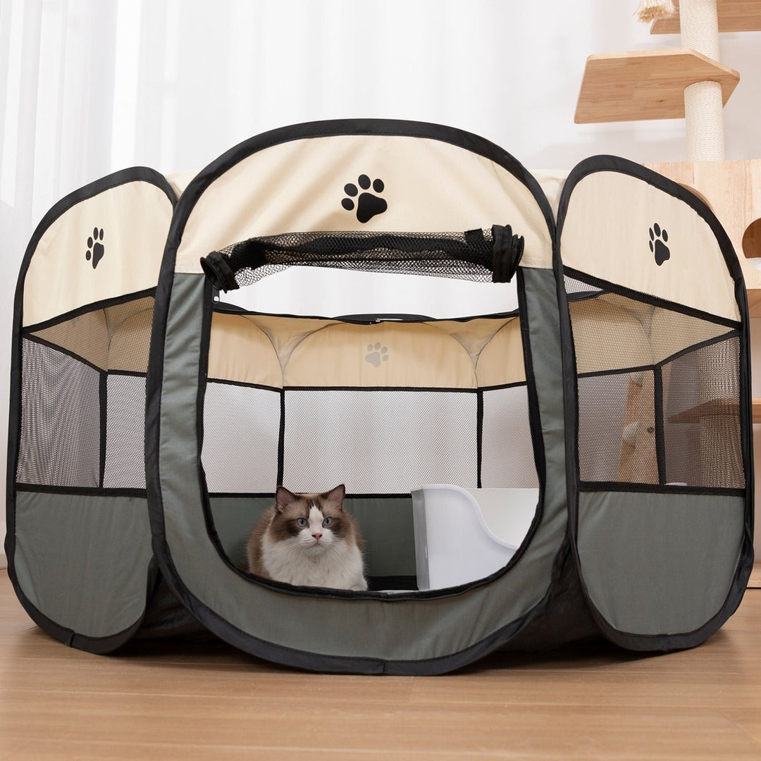 Large Portable Foldable Pet Playpen Kennel House Playground for Puppy Cat Kittens Bunny Chicks Indoor Outdoor Travel Image 7