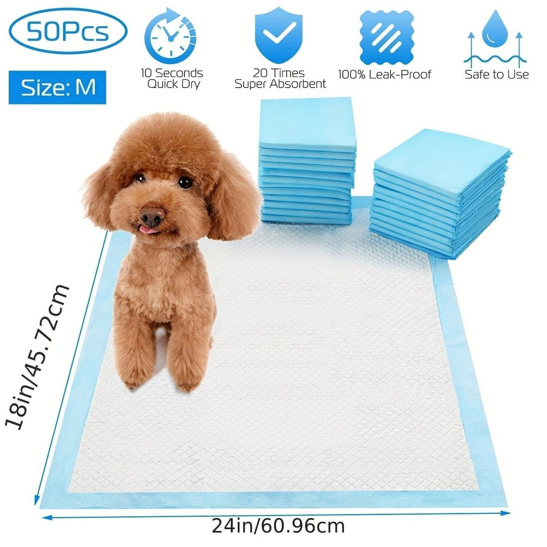 50Pcs/Set Dog Training Pads Puppy Pee Pads Cat Wee Mats Potty-Train 24x18In M Image 1