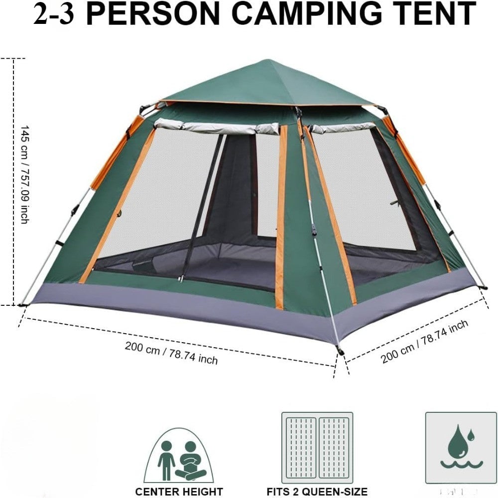 Automatic Camping Outdoor Pop-up Tent for Quick-Opening Tents 2-3 Person Canopy with Carrying Bag Easy to Set Image 2